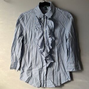 Lauren Ralph Lauren Blue Striped Blouse